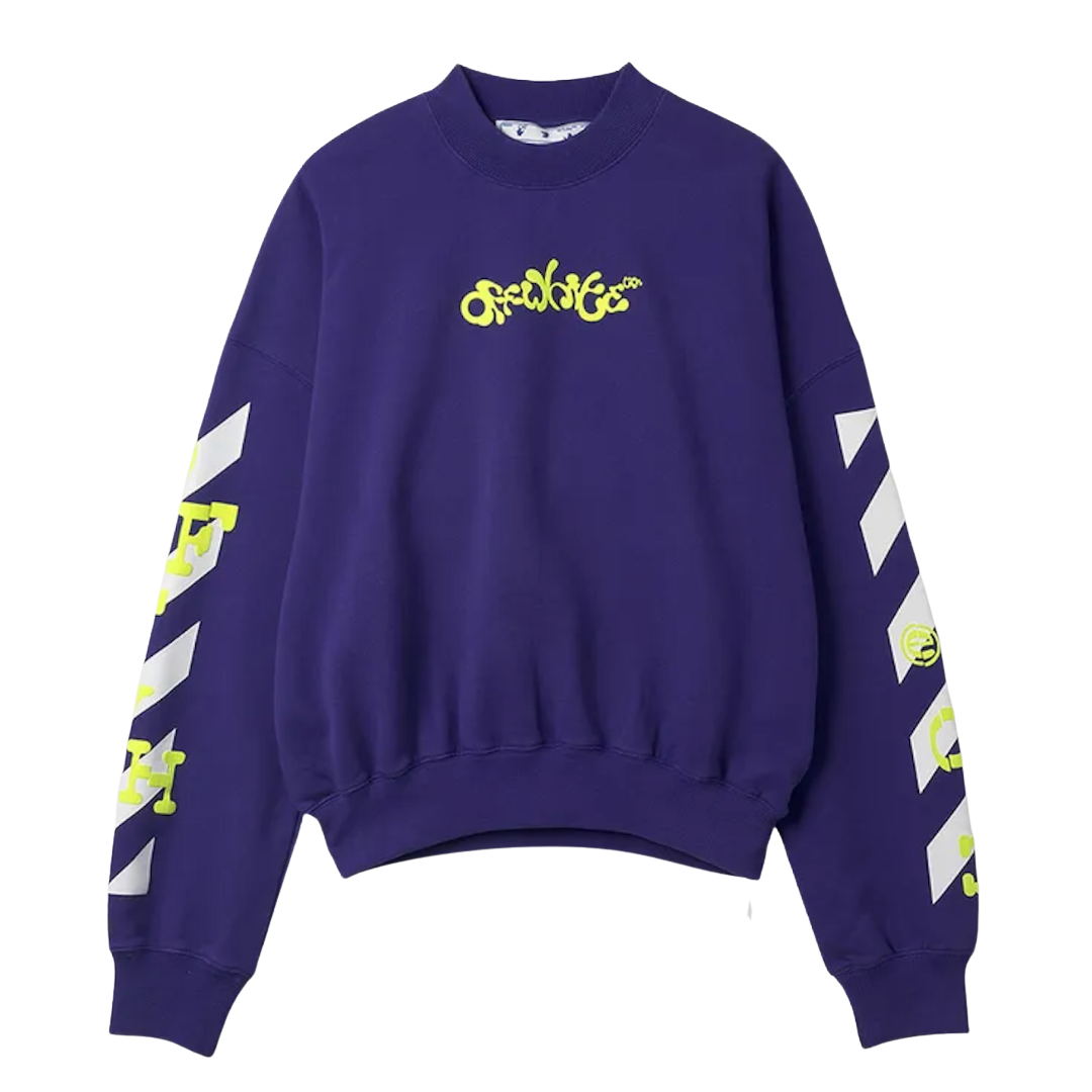 Off White - Opposite Arrows Crewneck Purple/Lime
