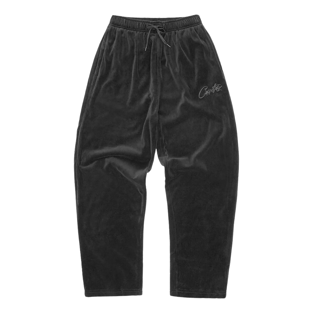 Corteiz VVS Velour Pants Triple Black