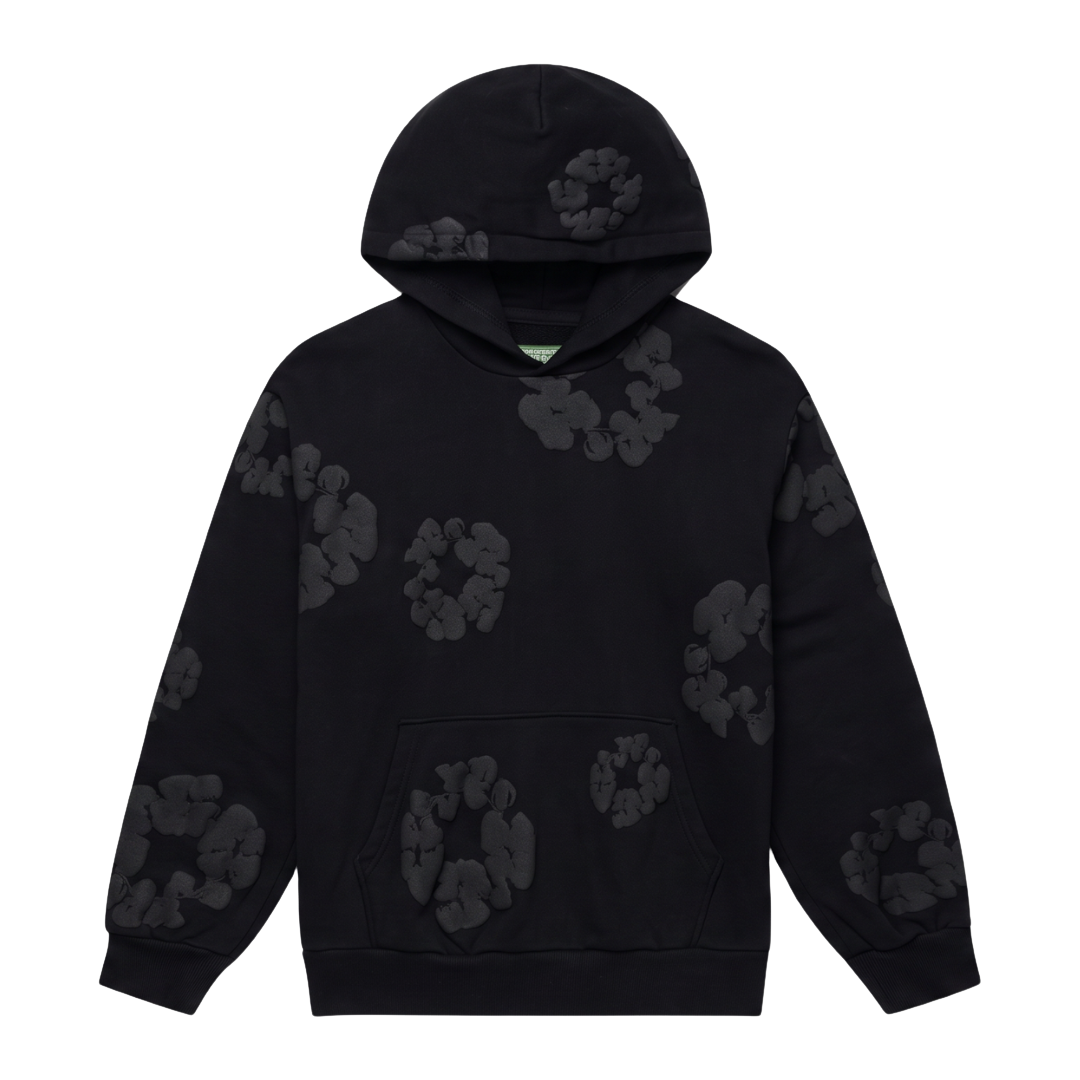Denim Tears Cotton Wreath Hoodie Black Monochrome