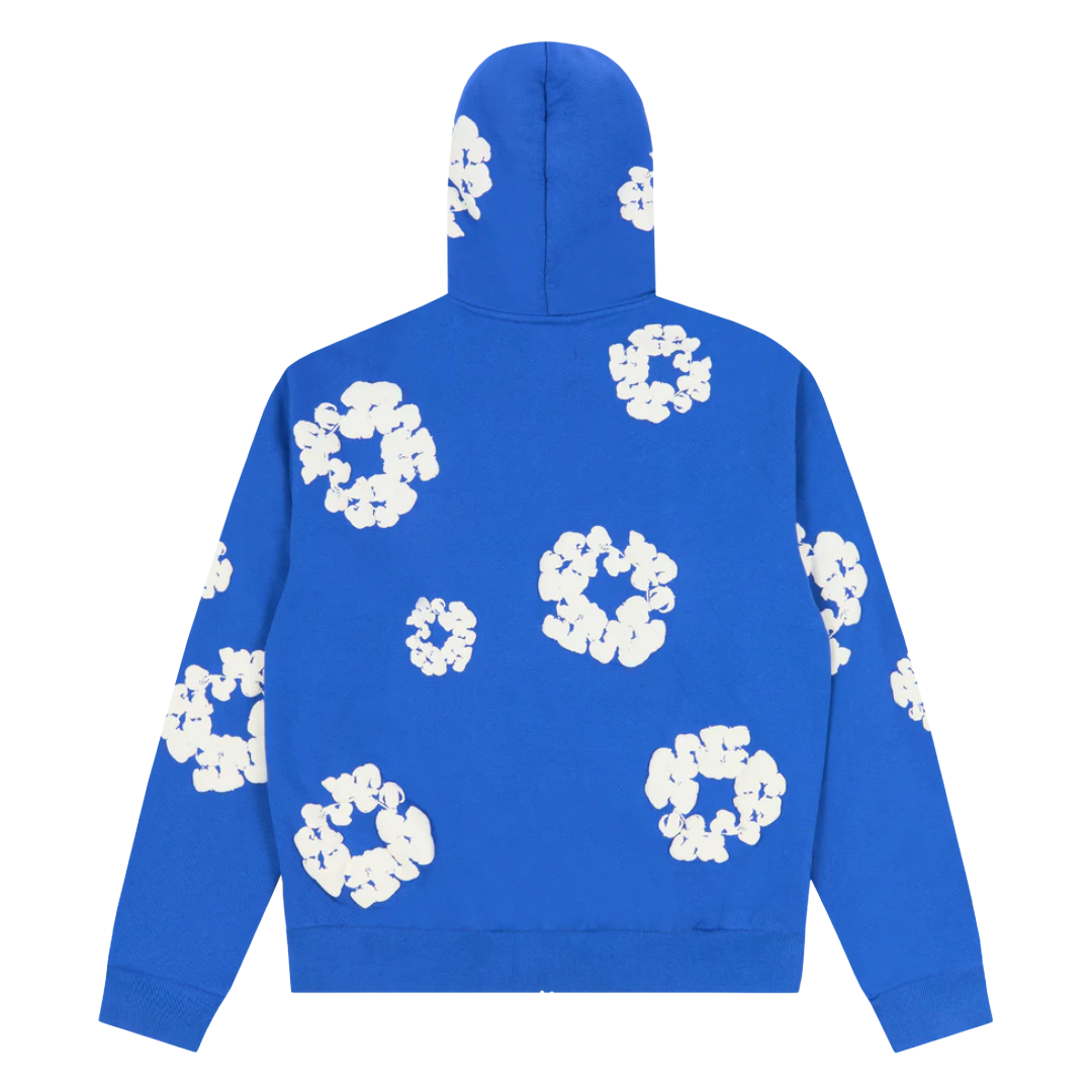 Denim Tears Cotton Wreath Zip Hoodie Blue