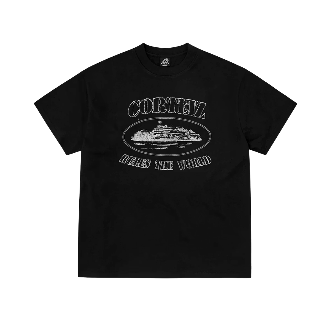 Corteiz Reflective Alcatraz Tee Triple Black