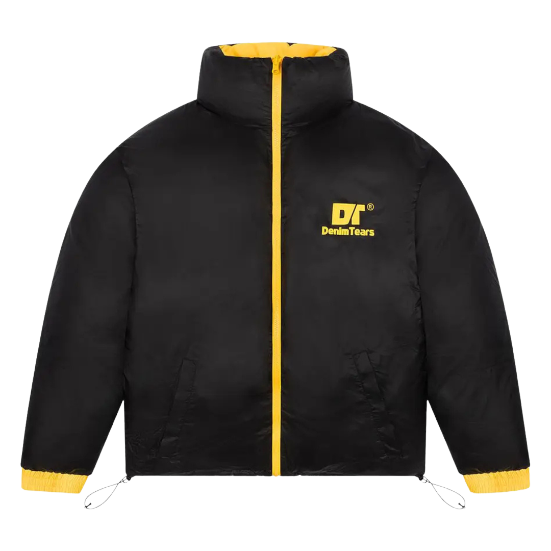 Denim Tears DT Outdoor Puffer Jacket Black/Yellow