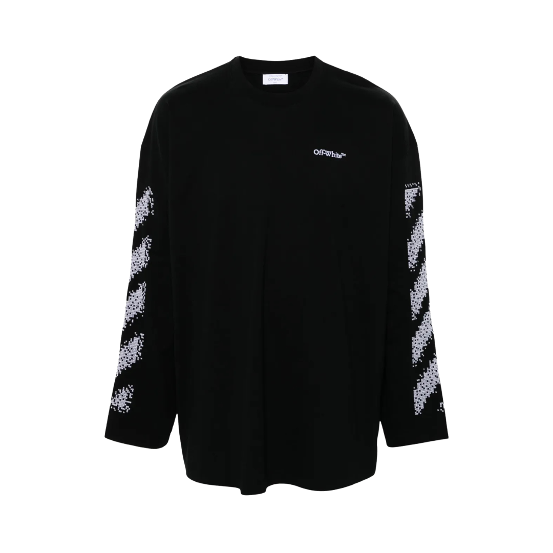 Off White - Pixel Diagonal Black Tee