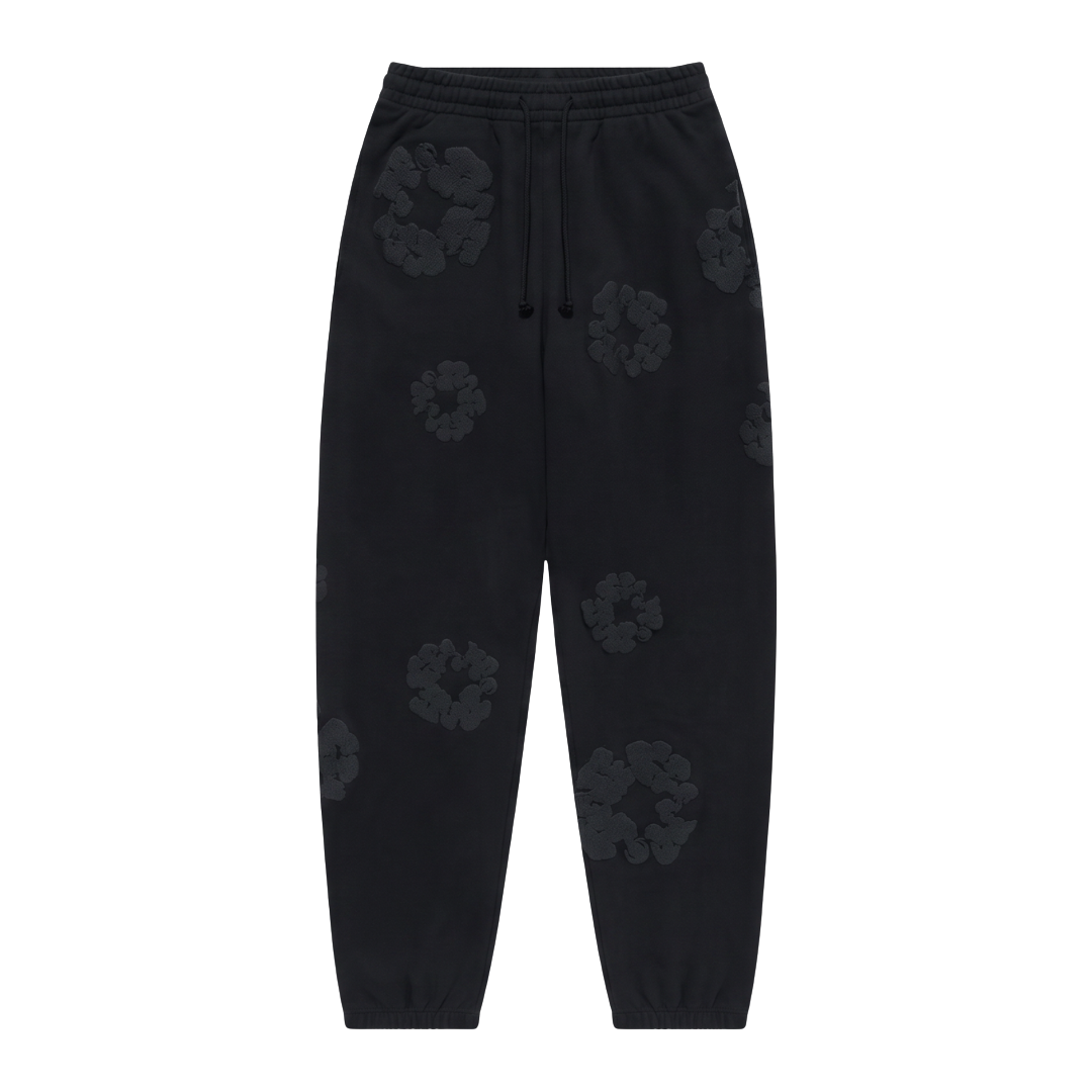 Denim Tears Cotton Wreath Sweatpants Black Monochrome