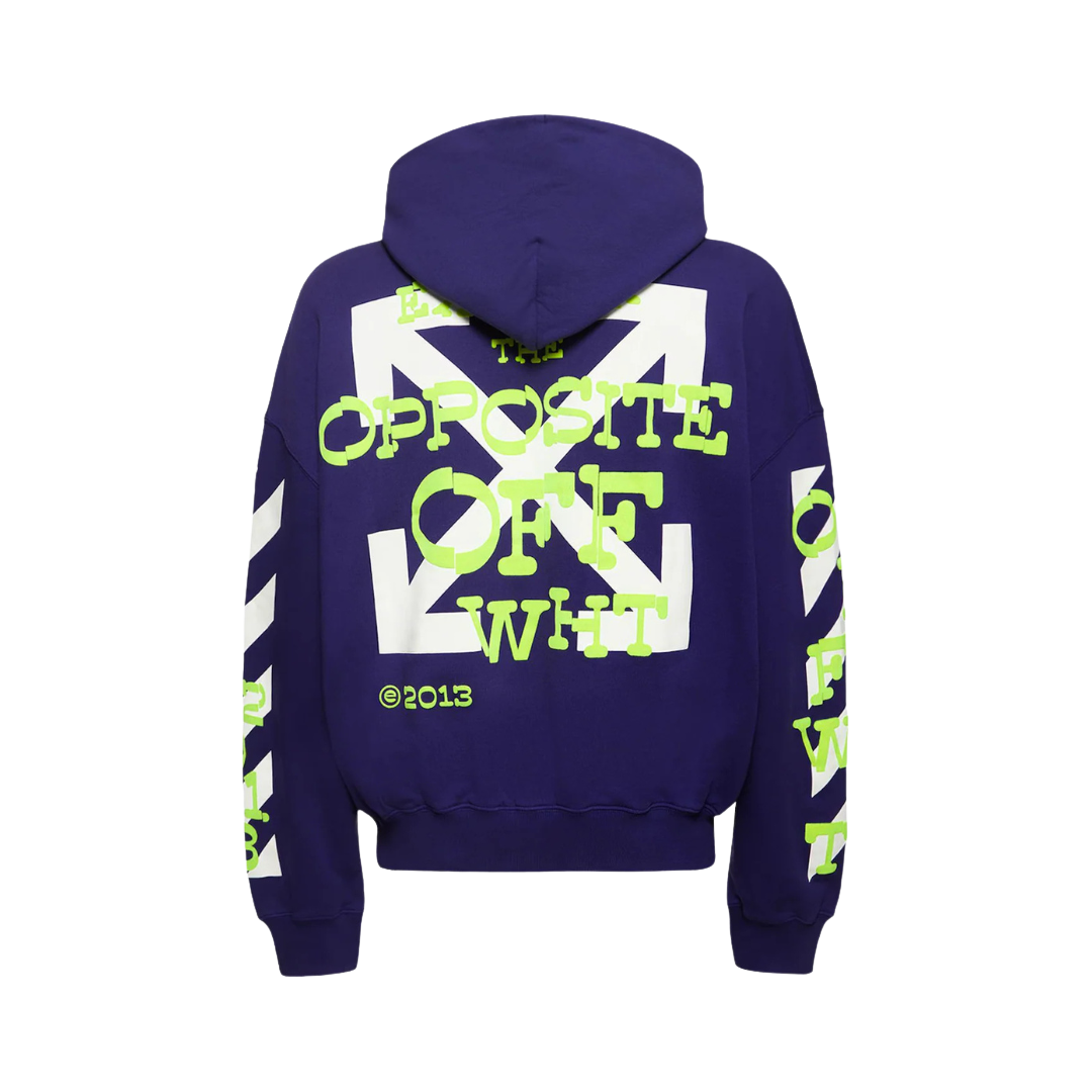 Off White Opposite Arrows Boxy Hoodie Purple/Lime