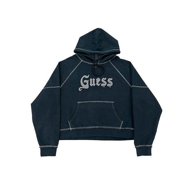 GUESS ORIGINALS Go Stud Contrast Hoodie -  Jet Black Multi