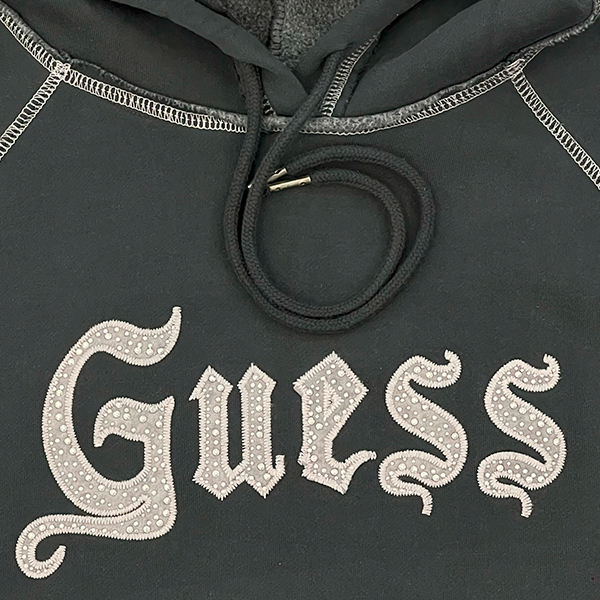 GUESS ORIGINALS Go Stud Contrast Hoodie -  Jet Black Multi