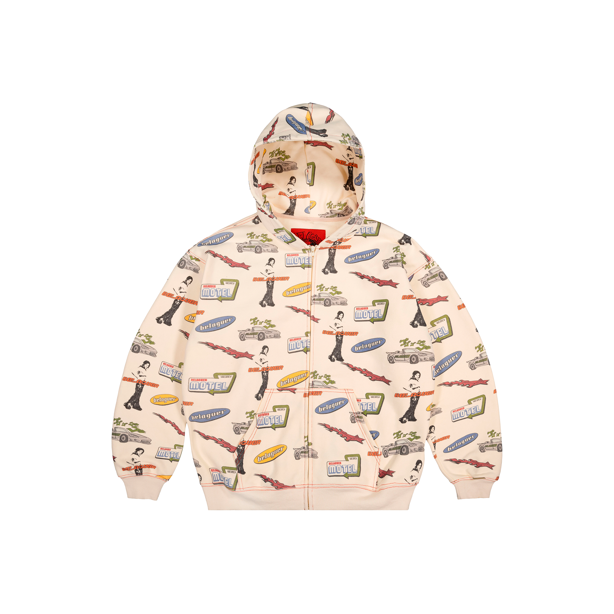 BELAGUER MOTEL ZIP HOODIE [CREAM]