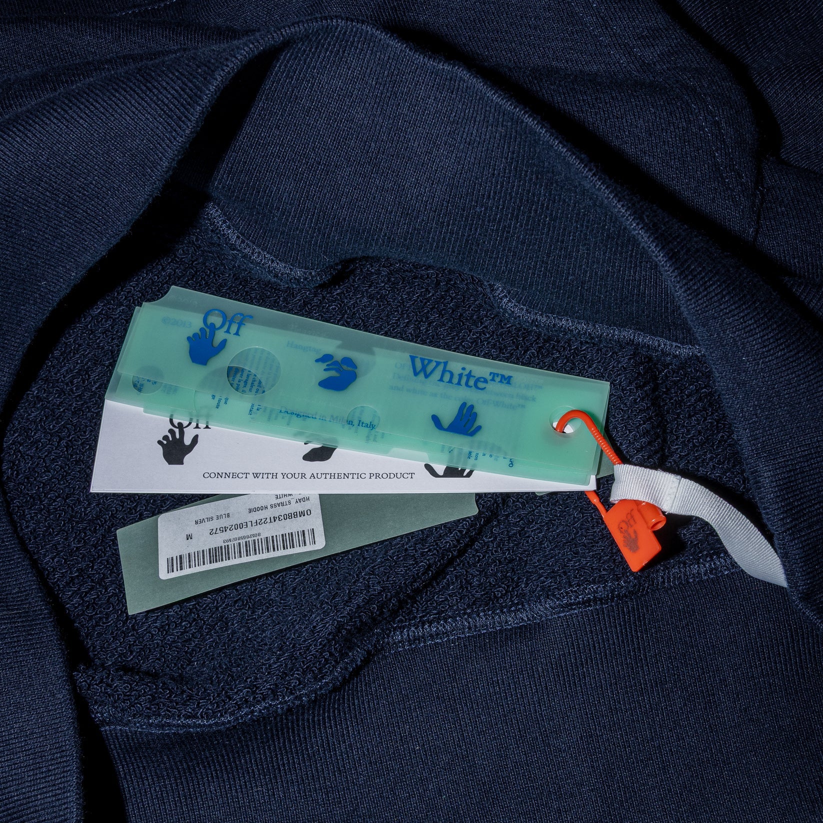 Off White - Rhinestone Embellished Hoodie In Black