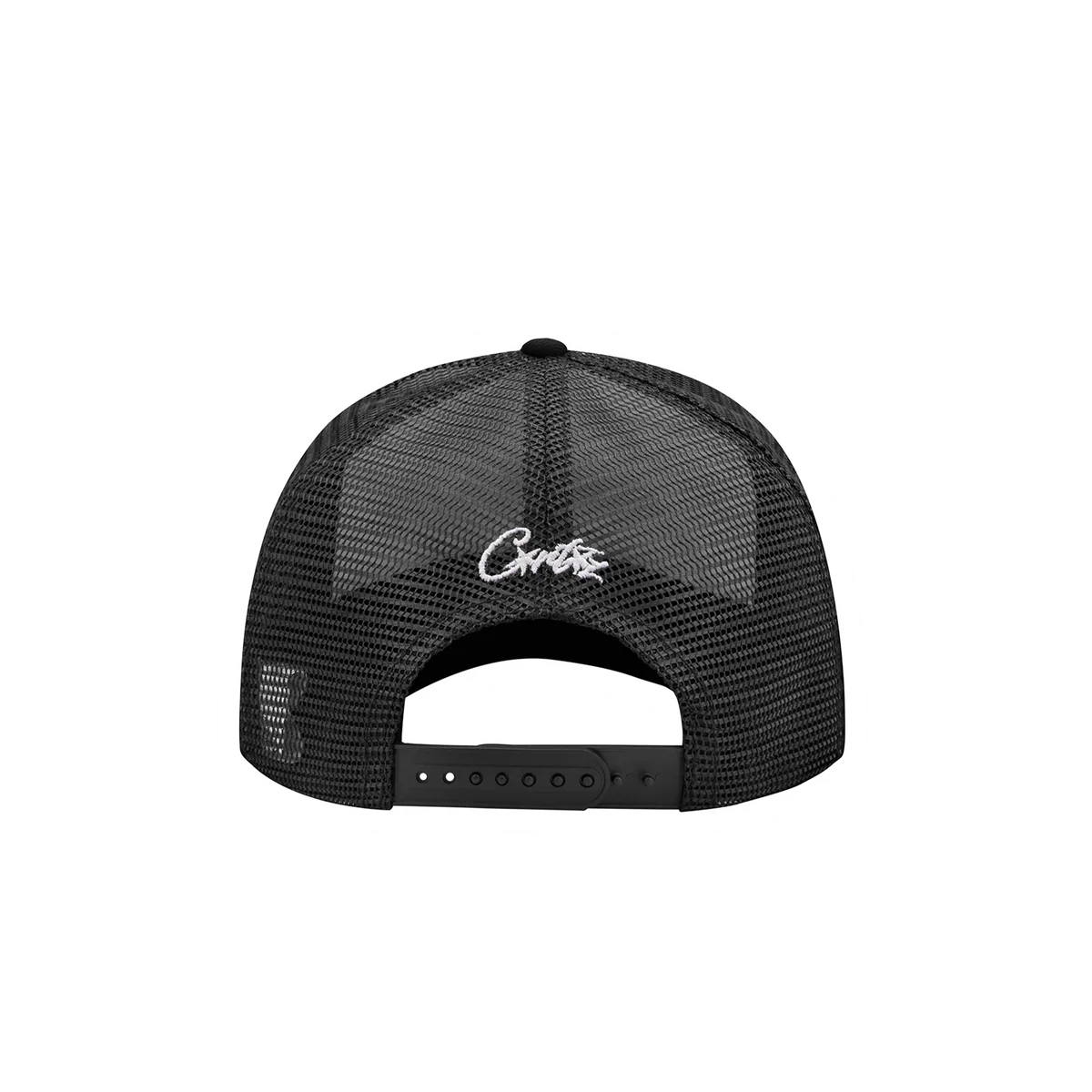 Corteiz Og Island Puff Print Trucker Hat  White Black