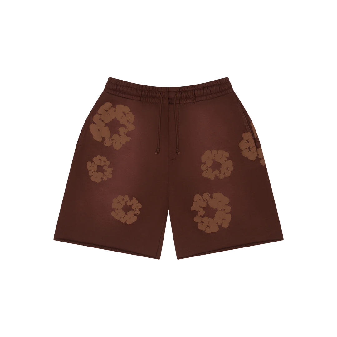 Denim Tears Mono Cotton Wreath Sweat Shorts Brown