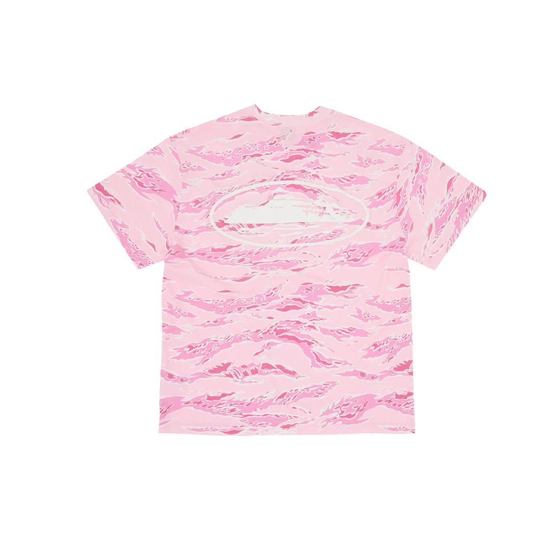 Corteiz Island Puff Print Tee Pink Tiger Camo