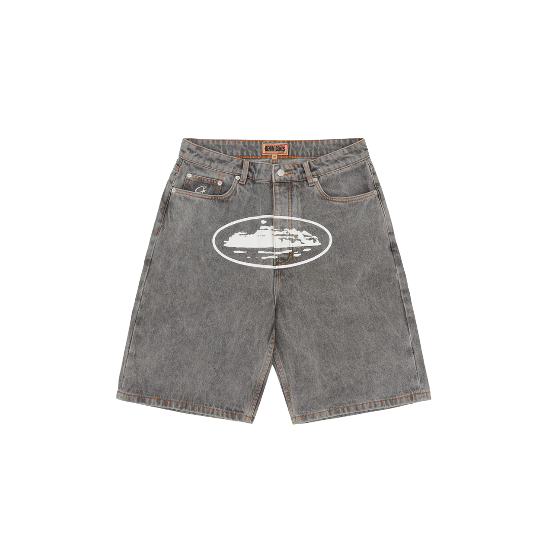 Corteiz Alcatraz Shorts Denim Light Grey