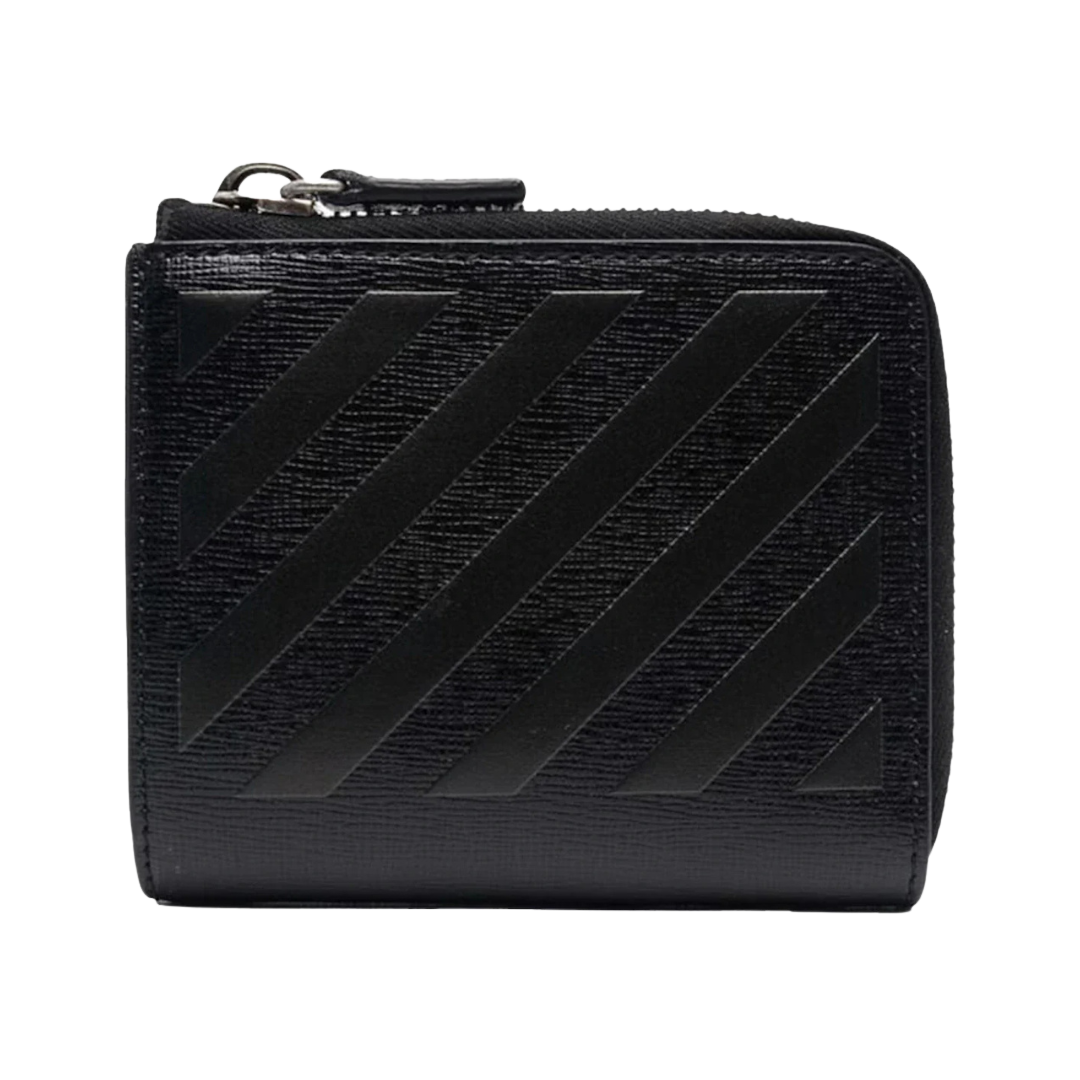 Off-White Binder Diag Saff Zip Wallet Black