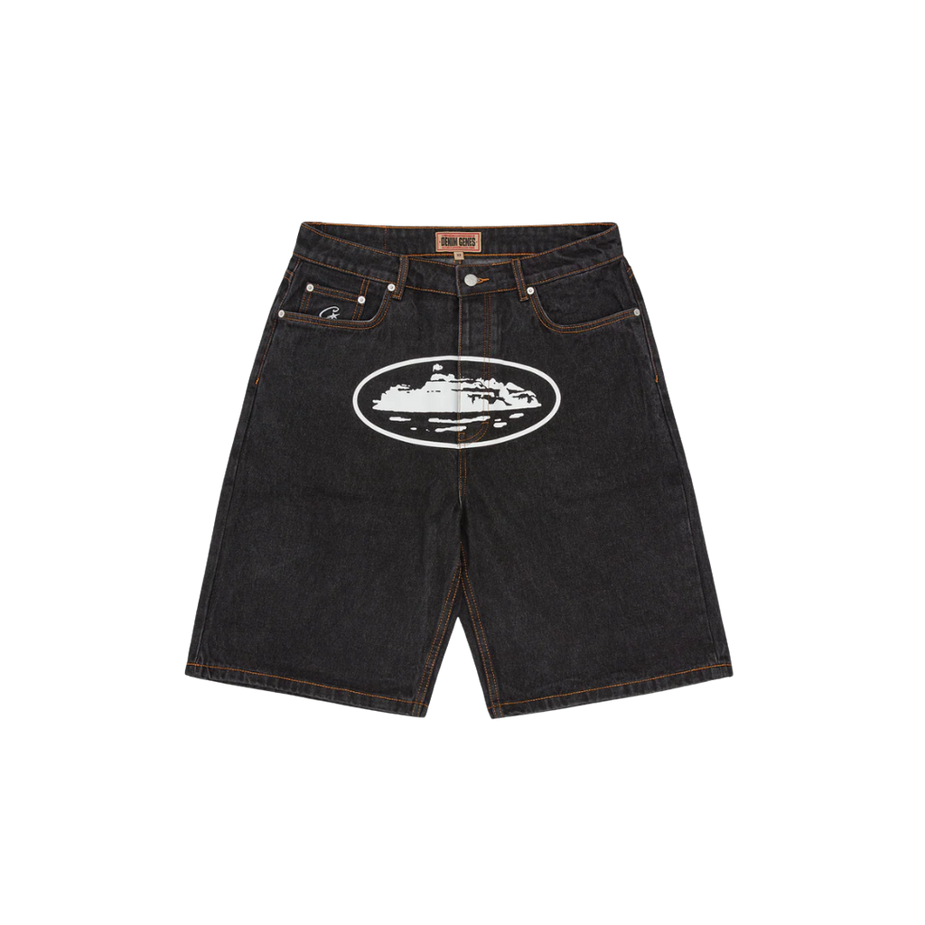 Corteiz Alcatraz Shorts Denim Washed Black