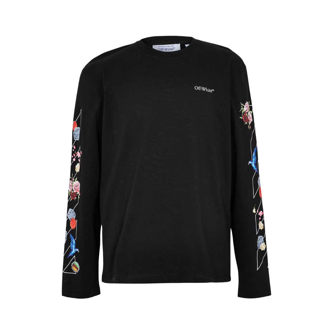 Off White - Fresco Diag Skate L/S Tee Black