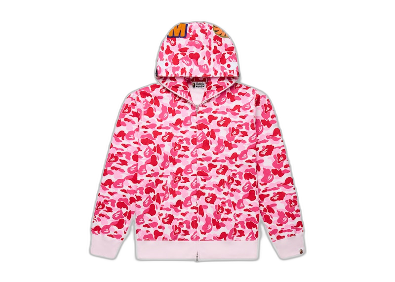 Bape Abc Camo Shark Full Zip Hoodie Ss23 Pink