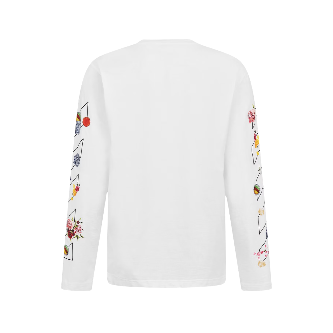 Off White - Fresco Diag Skate L/S Tee White