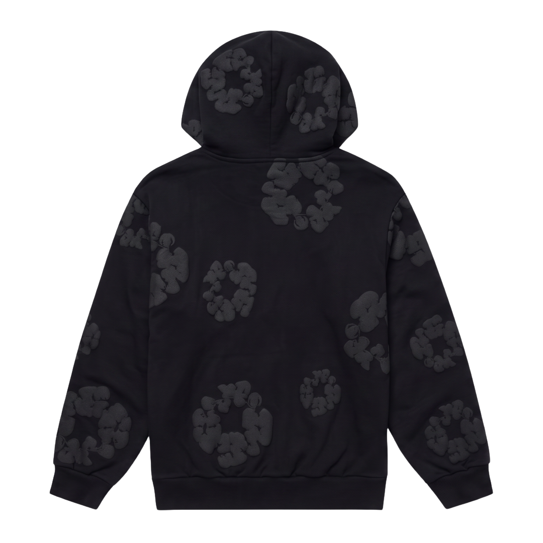 Denim Tears Cotton Wreath Hoodie Black Monochrome