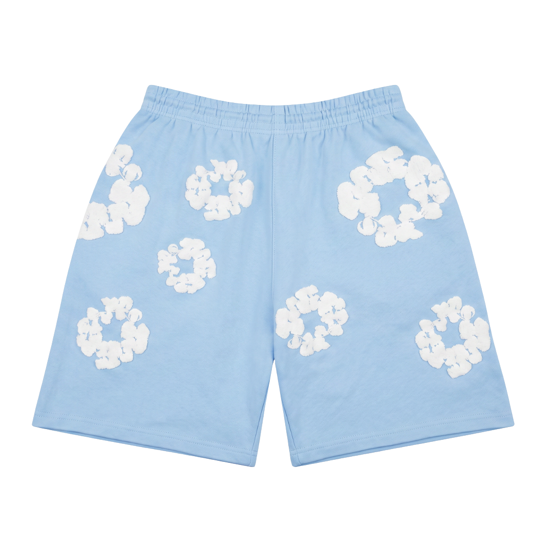 Denim Tears The Cotton Wreath Sweat Shorts Powder Blue