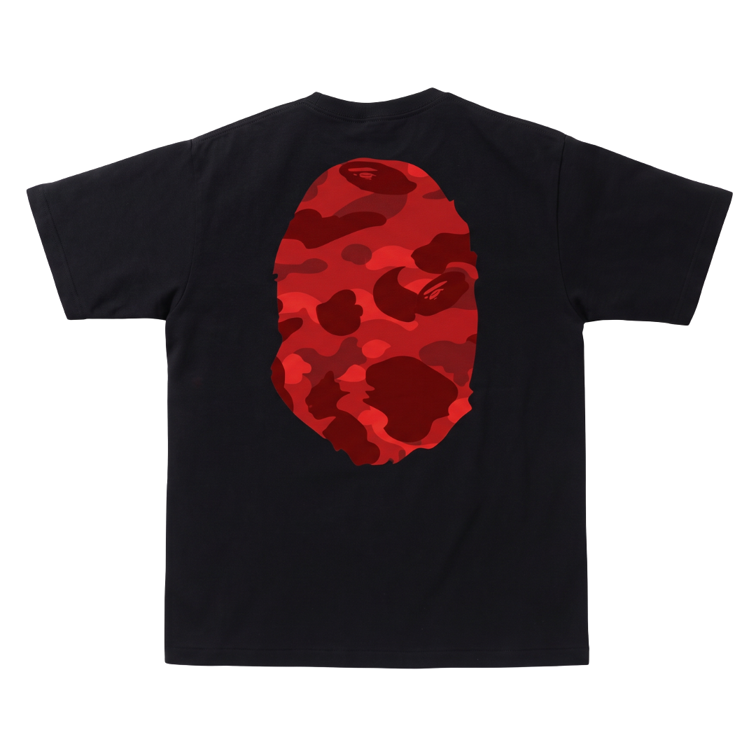 Bape Color Camo Big Ape Head Tee Black/Red