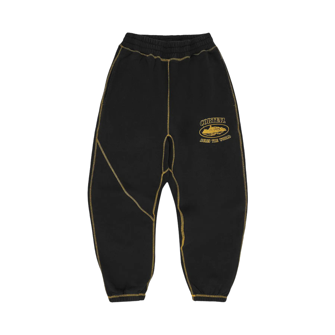 Corteiz Alcatraz Contrast Sweatpant Black/Yellow