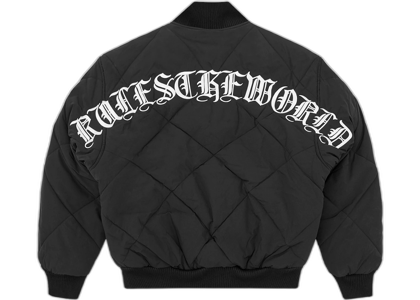 Corteiz Olde English Quilted Bomber Jacket Black