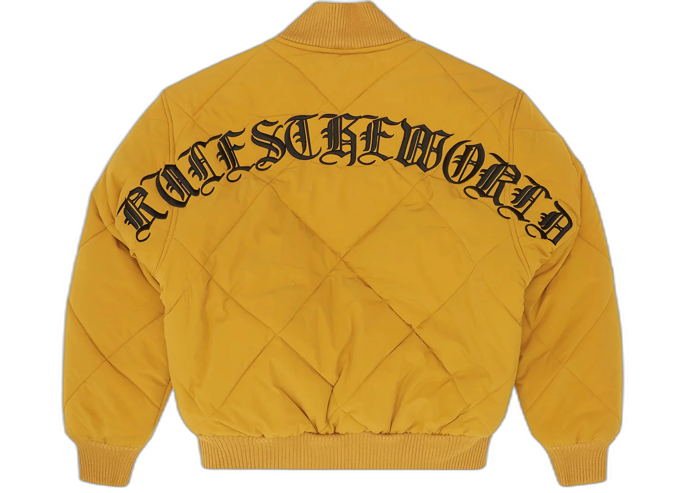 Corteiz Olde English Quilted Bomber Jacket Yellow
