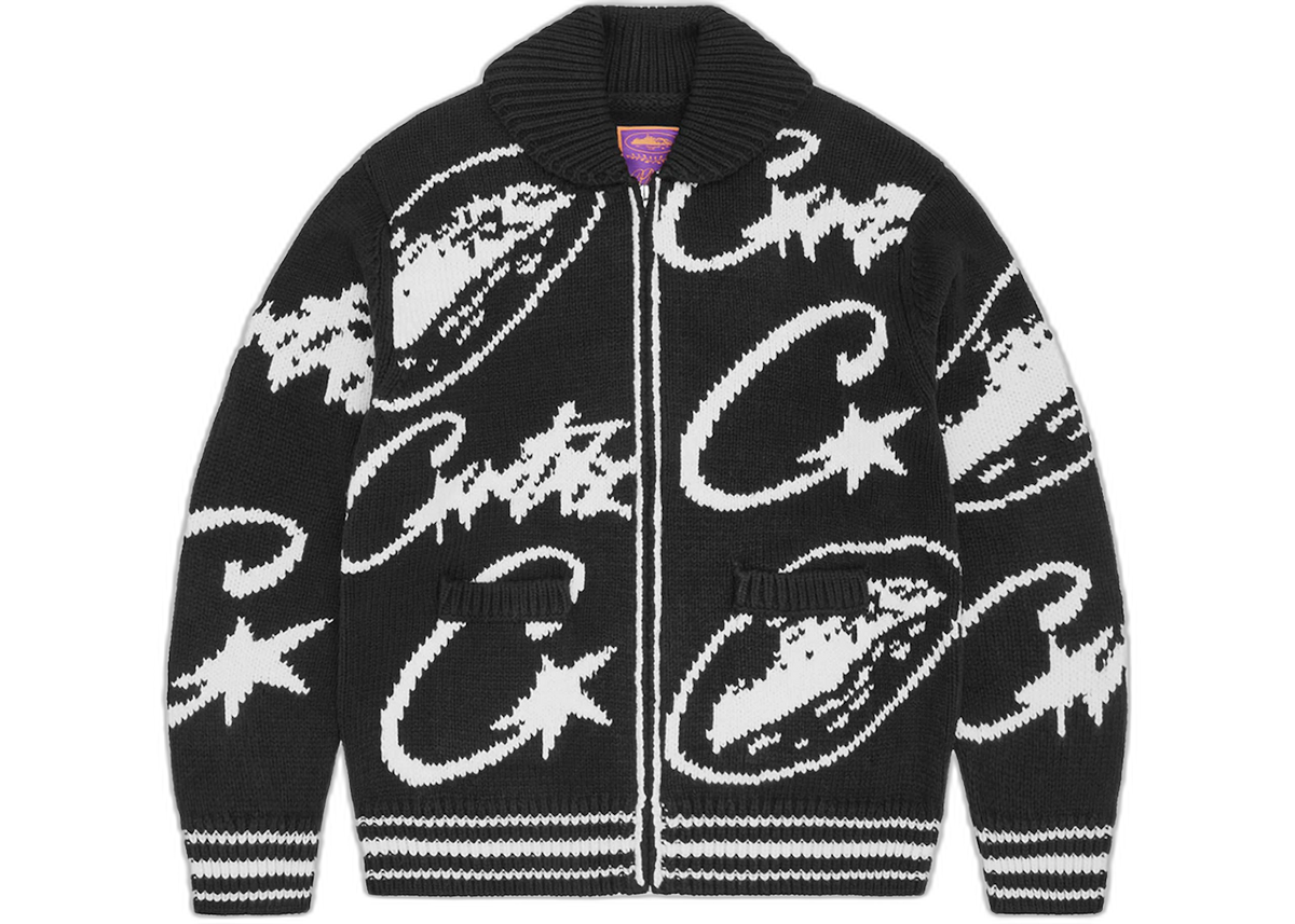 Corteiz VVS Jacquard Knit Zip Black