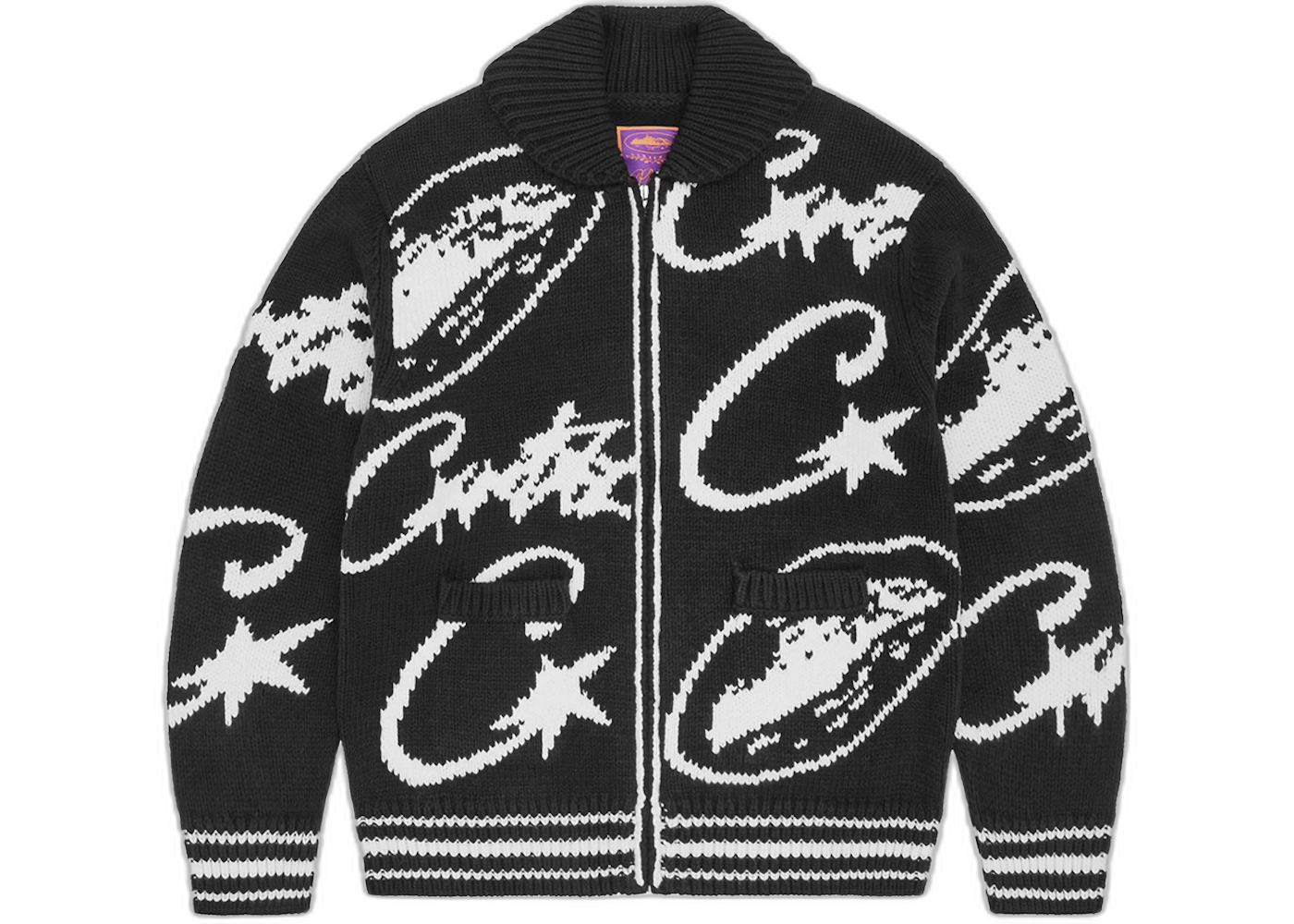 Corteiz VVS Jacquard Knit Zip Black