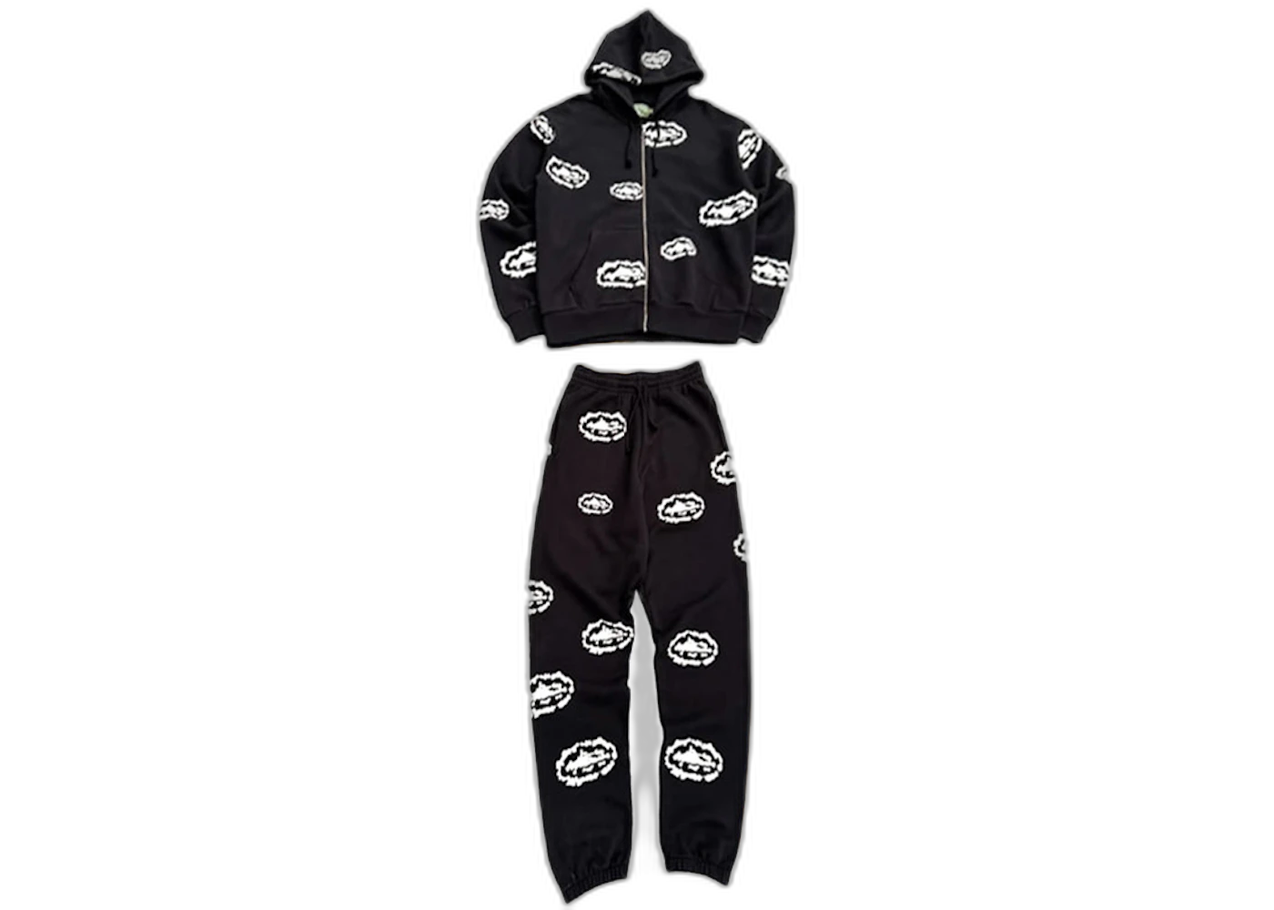 Corteiz x Denim Tears Cotton Wreath Black/White Set