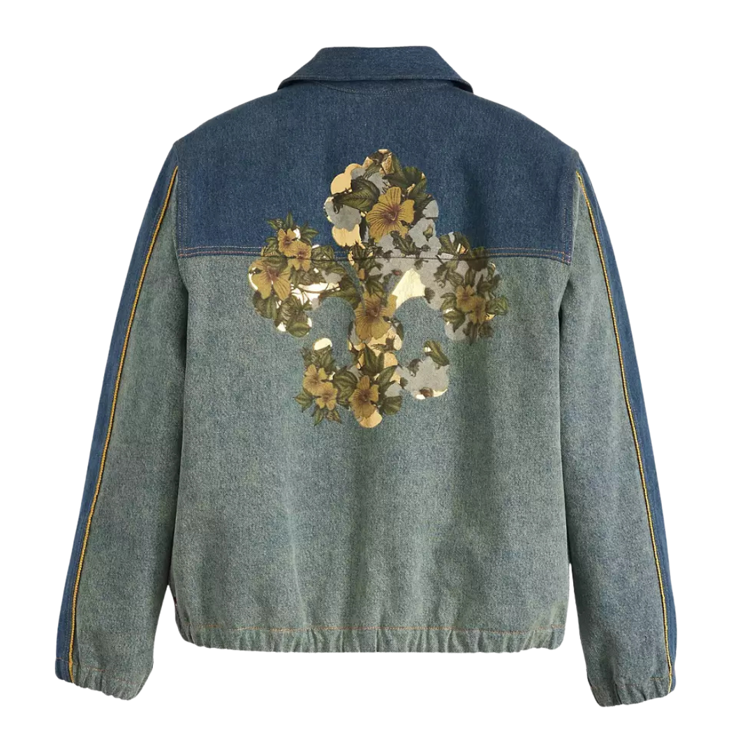 Denim Tears Cotton Fleur De-Lis Denim Track Jacket Multicolor