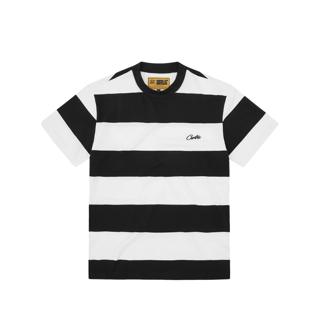 Corteiz Striped Tee Black