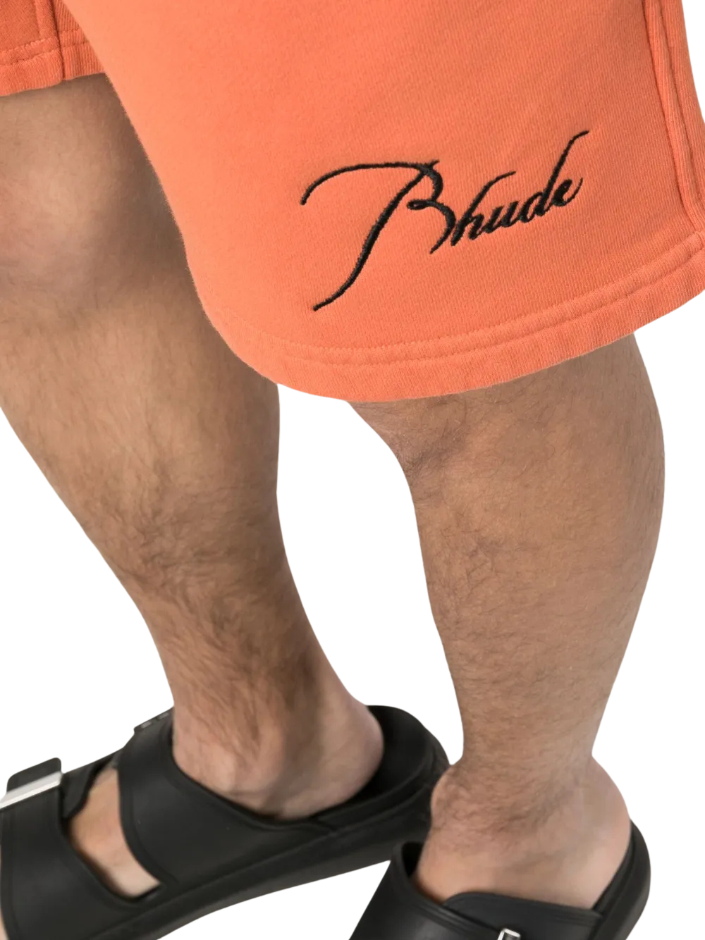 Rhude - Orange Embroidered Logo Sweatshort