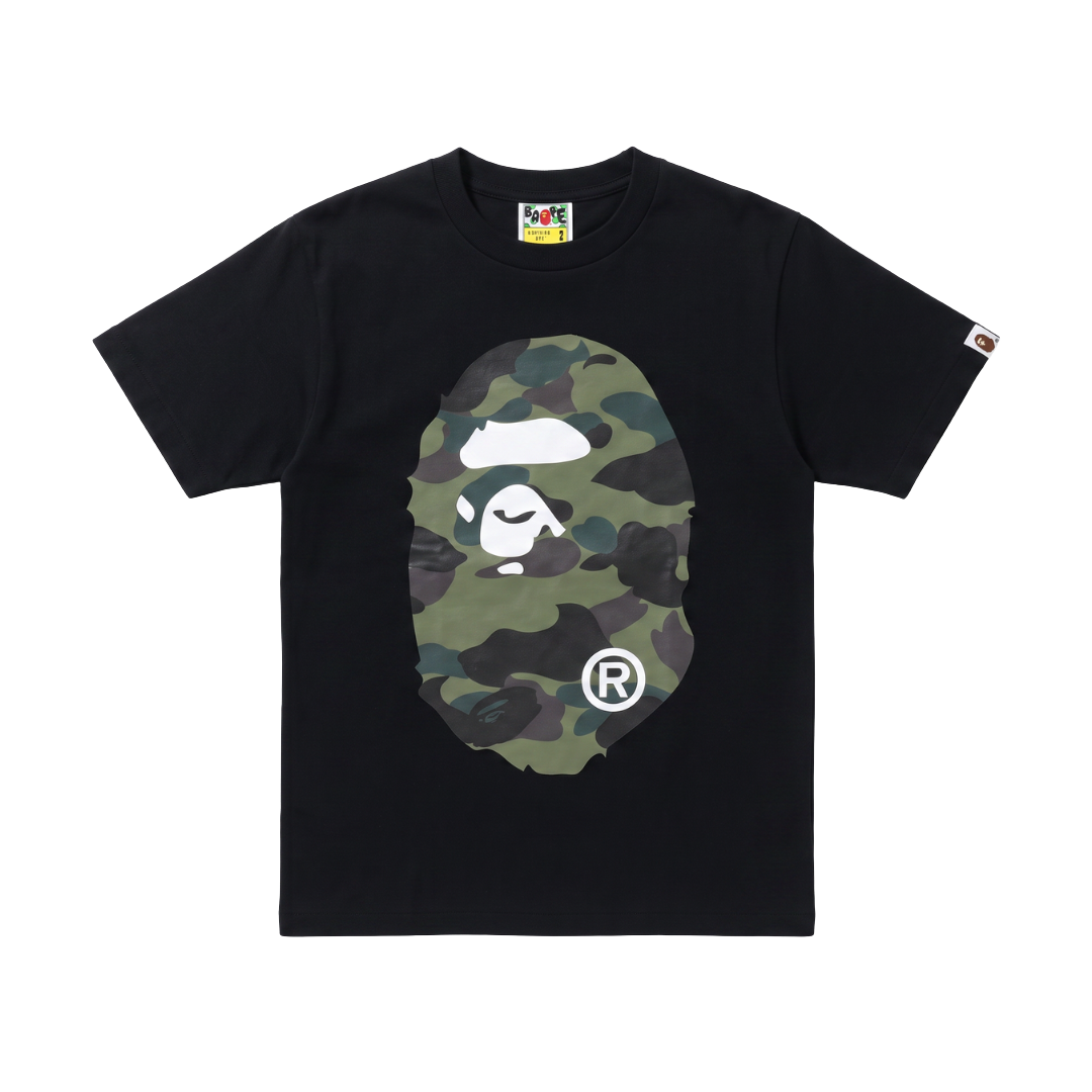 BAPE ABC Camo Big Ape Head Tee Black/Green