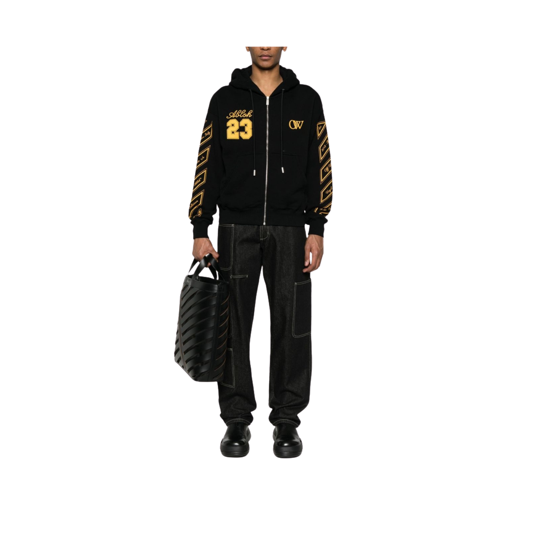 Off-White Zipped Skate Fit 23 Hoodie Black