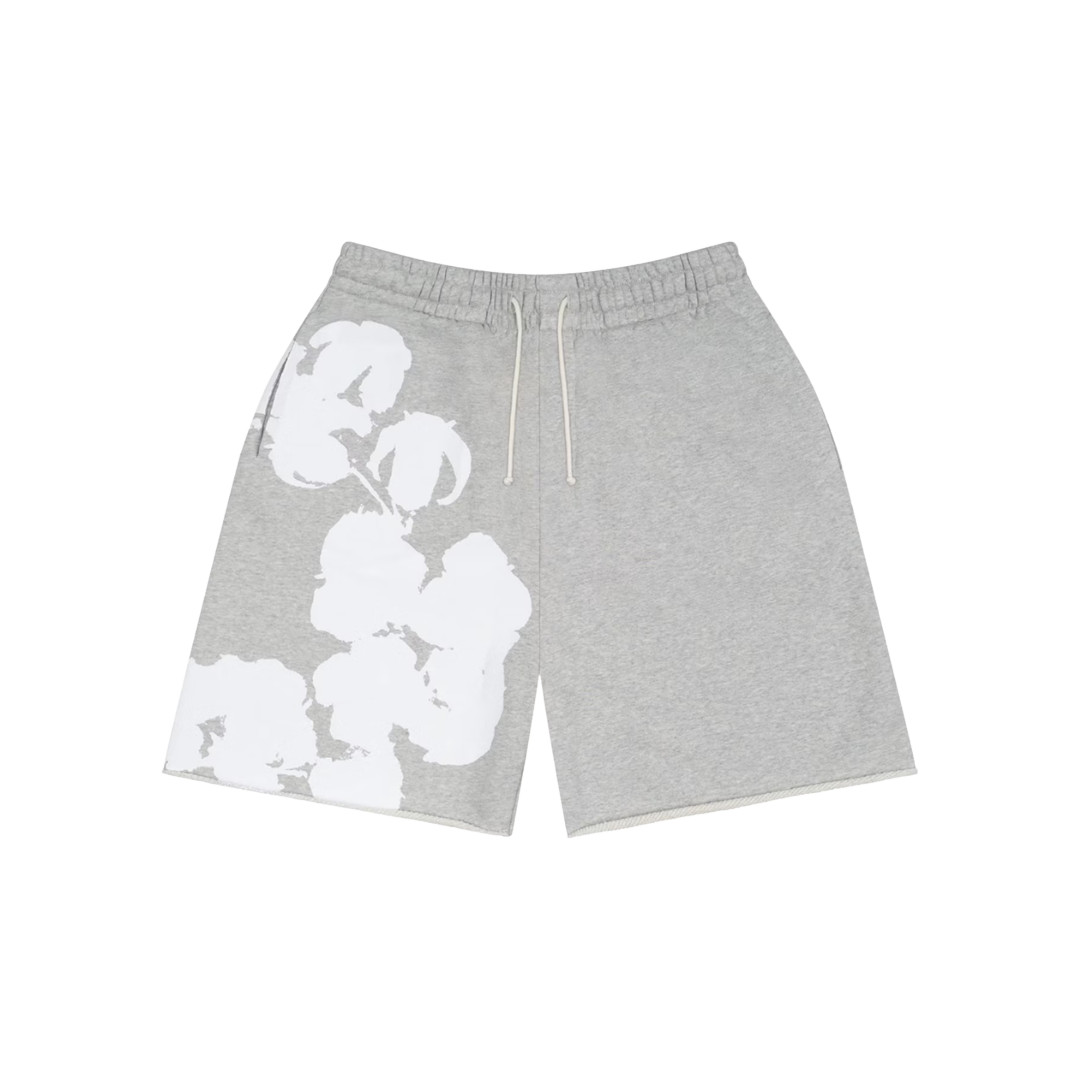 Denim Tears Big Cotton Wreath Sweat Shorts Grey