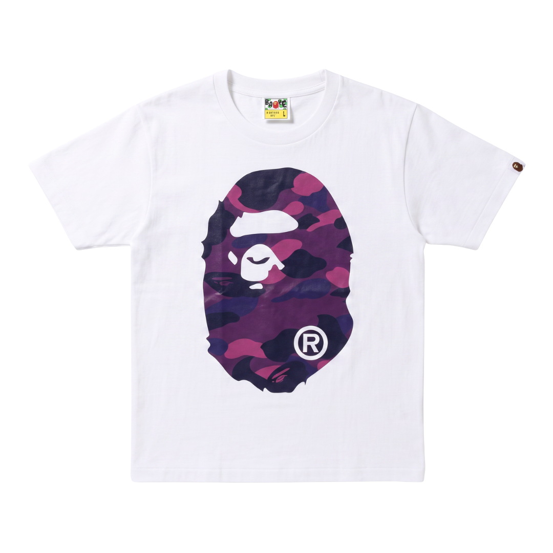 Bape Color Camo Big Ape Head Tee White/Purple