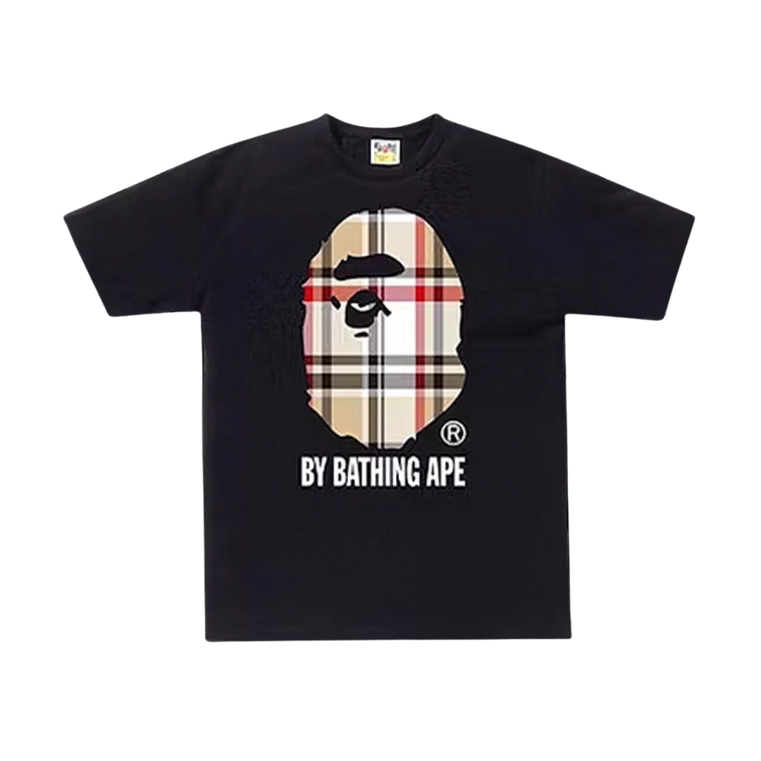 Bape A Bathing Ape Check by Bathing Tee Black/Beige
