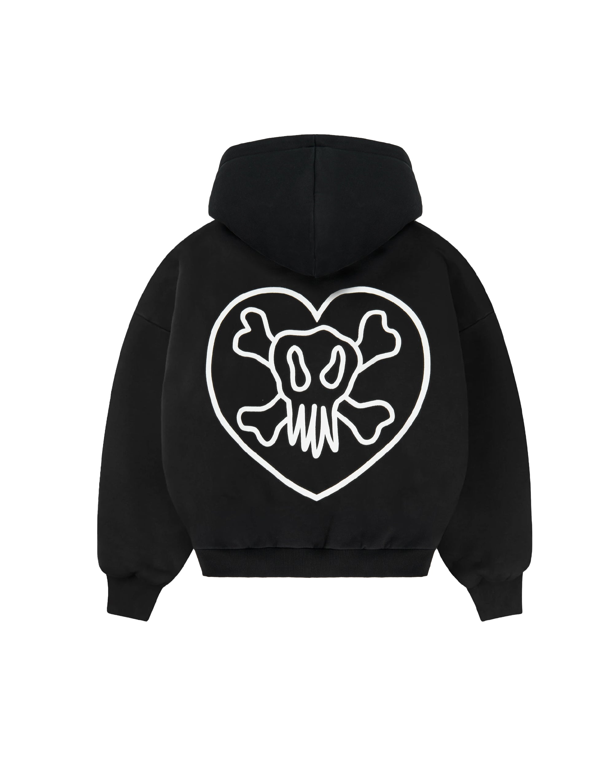 6ixt4our - SKULL AND HEART HOODIE