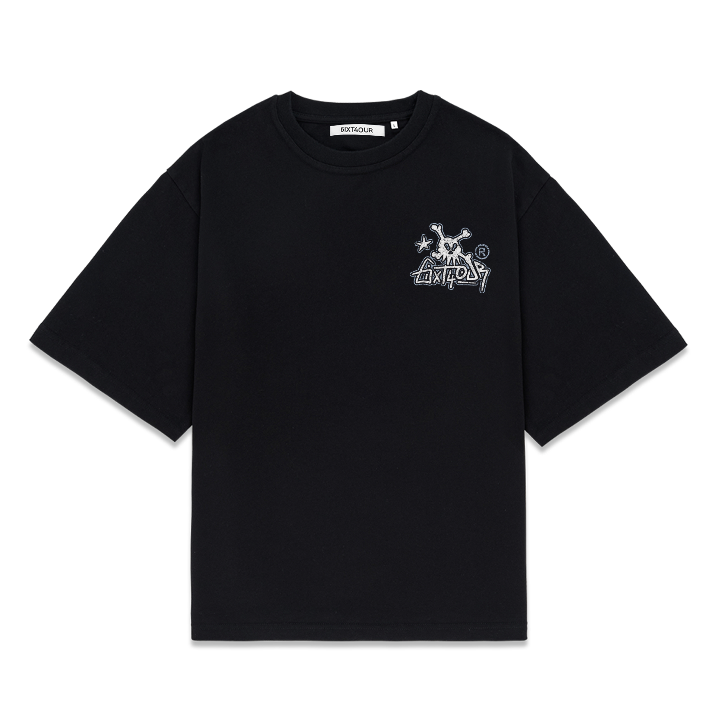 6ixt4our -  SKULL TAG T-SHIRT
