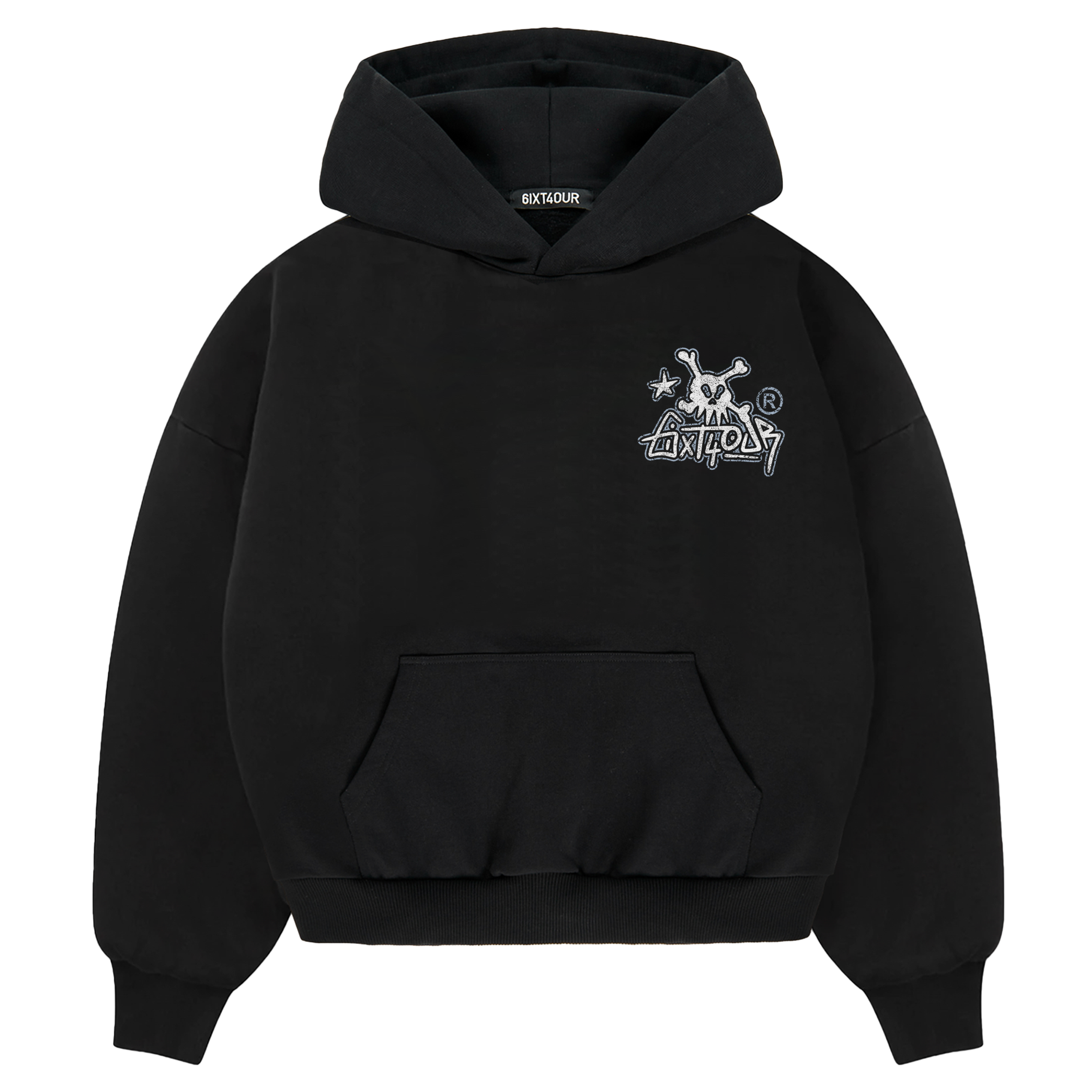 6ixt4our -  SKULL TAG HOODIE